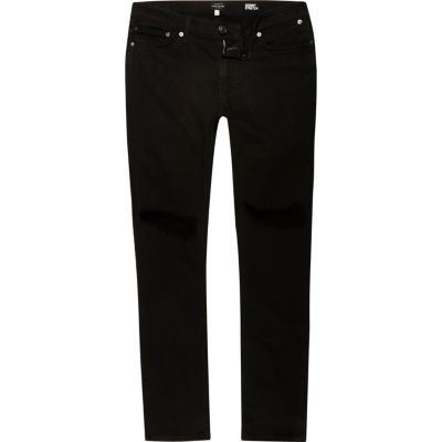 Black ripped Sid cropped skinny jeans